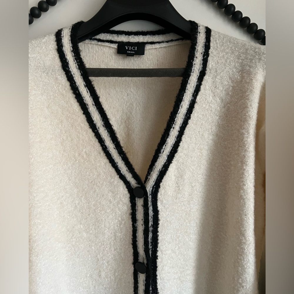 VICI Button Down Long Cardigan Sweater S M L Oversized Fit NWT 4 6 8 10 12 14 HP - Picture 8 of 9